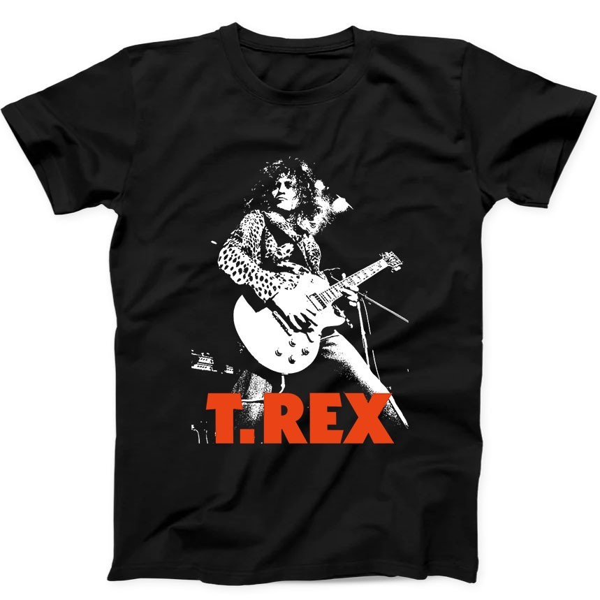 พร้อมส่ง เสื้อยืดผู้ชายลายวงดนตรี T.Rex Marc Bolan Music Trex เสื้อวินเทจผู้ชาย แฟชั่น t shirt ใส่สบ