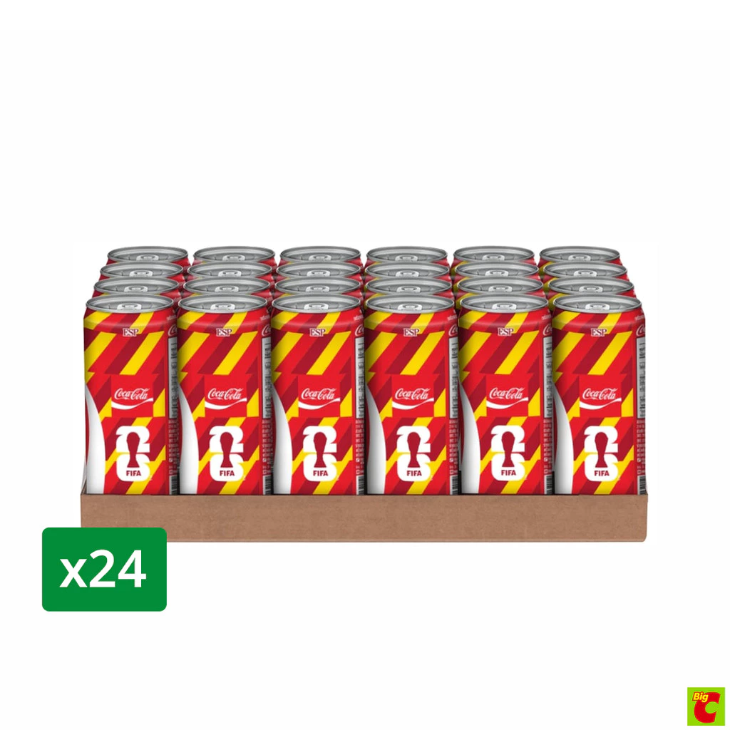 โค้ก น้ำอัดลม รสออริจินัล แบบกระป๋อง 325 มล. x 24 ชิ้น