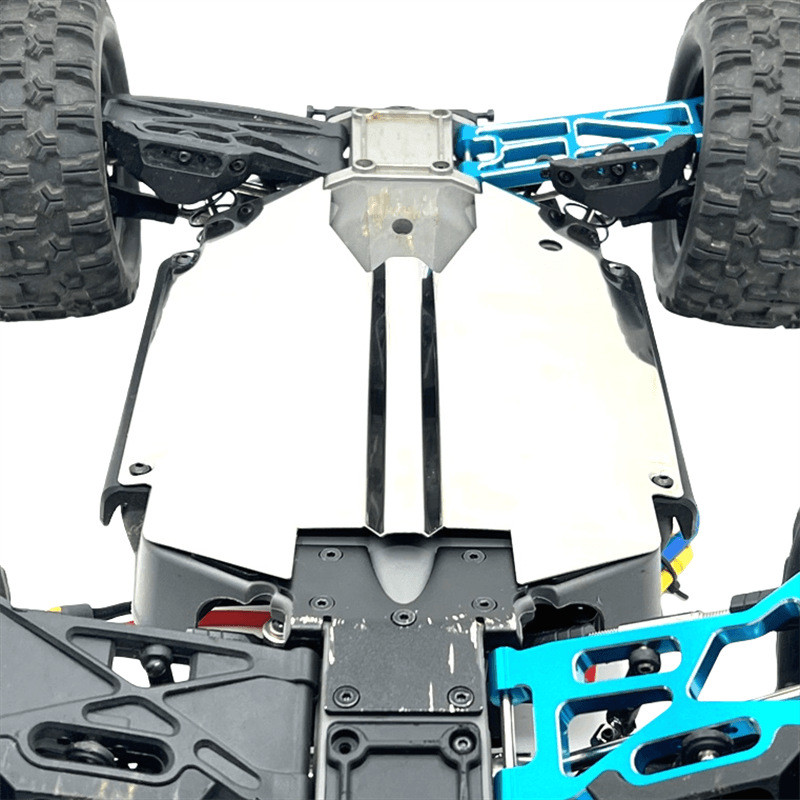 สแตนเลสกระจกแชสซีเกราะสําหรับ Hyper GO MJX 1/10 10210 10208 V1 V2 RC รถโลหะอัพเกรด OP อุปกรณ์เสริมอะไหล่