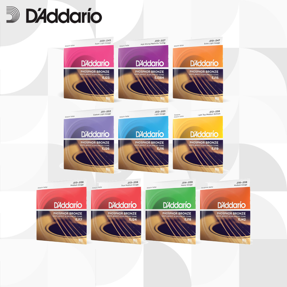 D'Addario Phosphor Bronze EJ23/EJ38H/EJ15/EJ26/EJ16/EJ19/EJ17/EJ24/EJ18/EJ42 Acoustic Guitar Strings