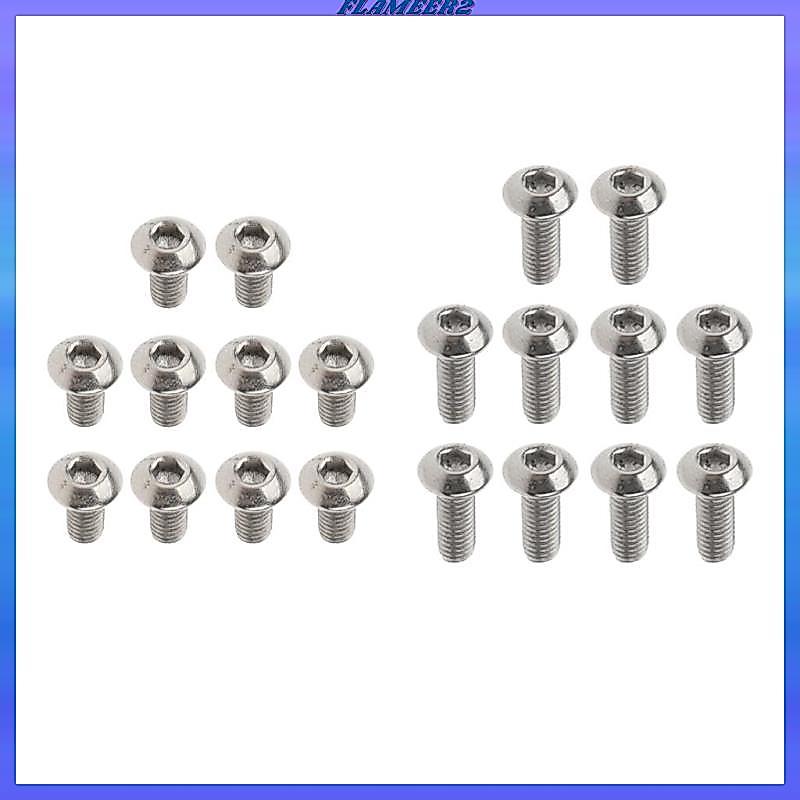 [Flameer2] M3 สกรูไทเทเนียมขัดเงา Hex Allen Socket Screws จํานวน 10 ชิ้น, M3 x 6 M3 x 8 มม., M3 x 12