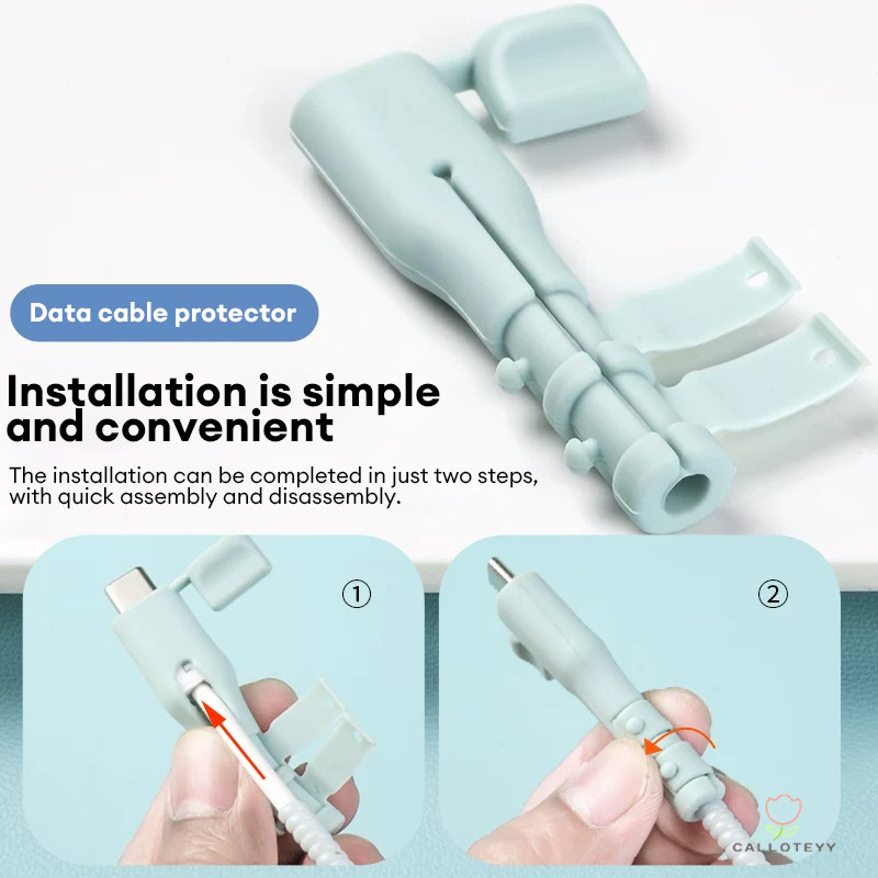 ตัวป้องกันสายชาร์จ ตัวป้องกันสายเคเบิลข้อมูลแบบอ่อนอเนกประสงค์ Silicone Charger protector กันสายหัก ตัวถนอมสายชาร์จซิลิโ
