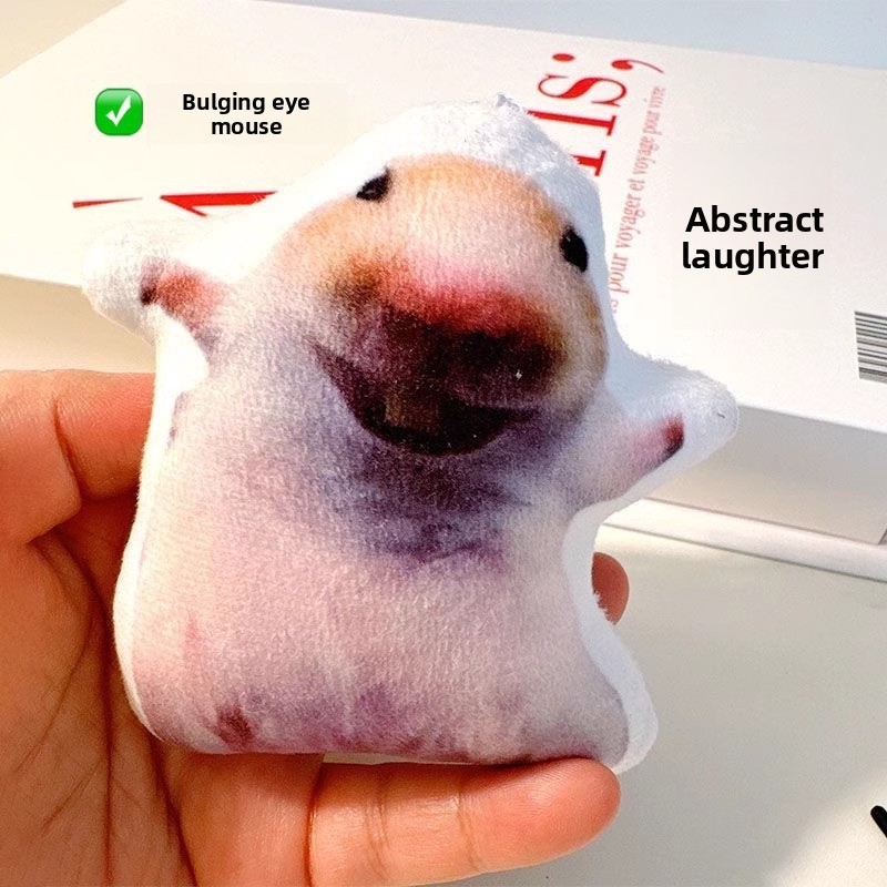 จี้เสียงหนูแฮมสเตอร์ พวงกุญแจหนูแฮมสเตอร์หัวเราะ ตุ๊กตาสัตว์เลี้ยง