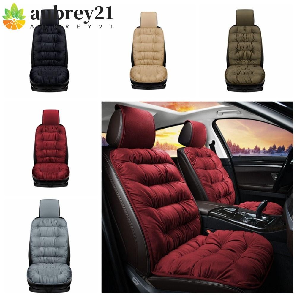 Aubrey1 ผ้าคลุมเบาะรถยนต์ฤดูหนาว,พร้อมแผ่นรองด้านหลังกํามะหยี่อบอุ่นเบาะรองนั่งรถยนต์,ตัวป้องกันเบาะรถยนต์ผ้าฝ้ายเก้าอี้ด้านหน้านุ่มอัตโนมัติ Interio