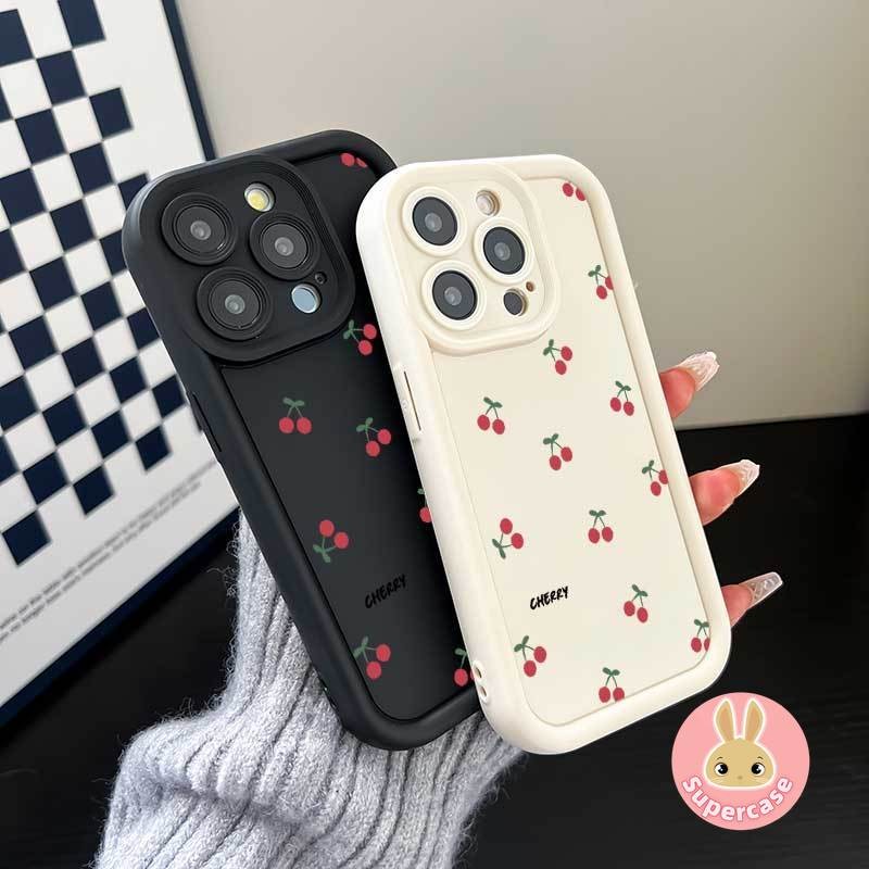 น่ารักสีแดงเชอร์รี่เคสโทรศัพท์สําหรับVivo IQOO Z9 Turbo + Lite Z9S Z9X Z8 Z7 Z7X Z7i Z6 Z1 Pro Z6 Z6