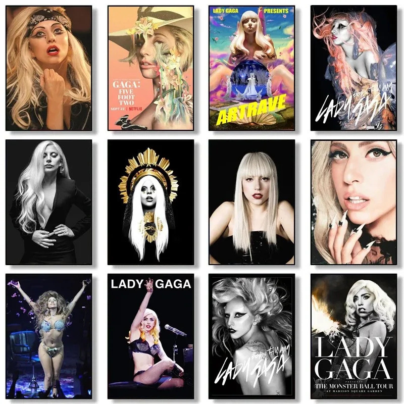 โปสเตอร์ Lady Gaga Born This Way Pop Wall Art ภาพวาดผ้าใบสำหรับการตกแต่งห้องนั่งเล่นและบ้าน