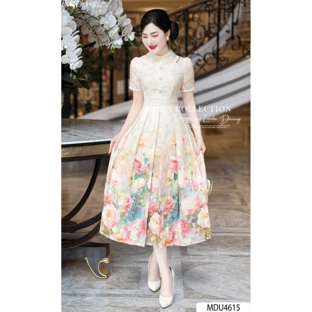 ออกแบบชุด MDU4615 ทําจากผ้าไหมอัดคุณภาพสูงพร้อมปกเสื้อหินและปุ่มประกายจาก MDU