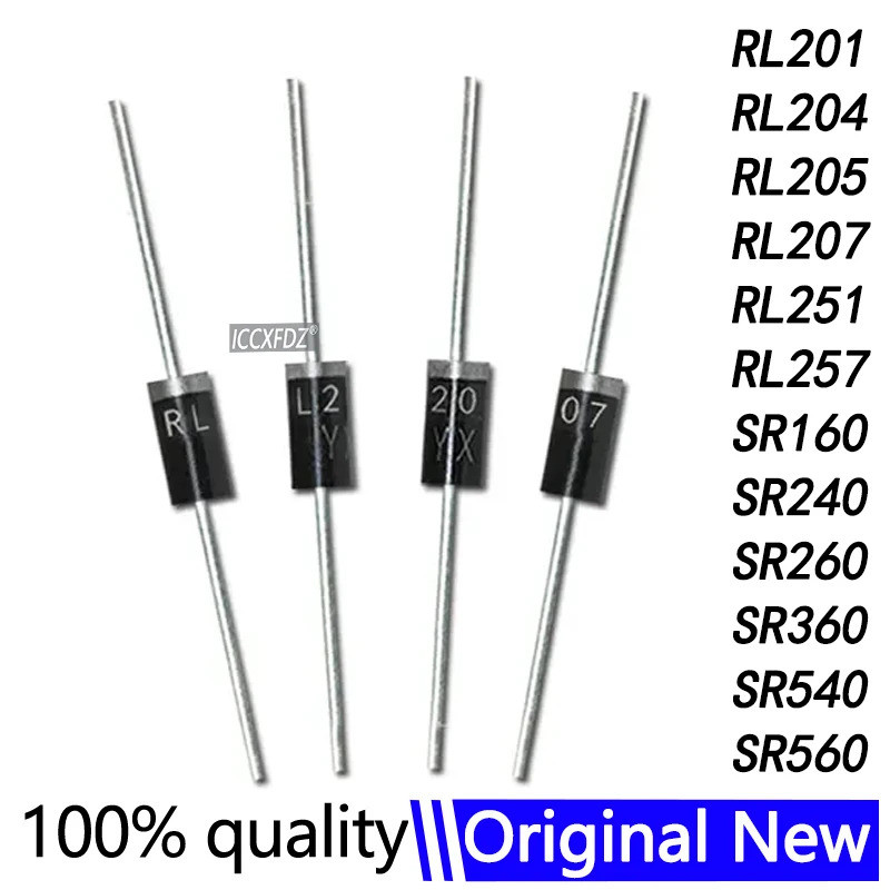 ชิป 20 ชิ้น/ล็อต RL201 DO-15 RL204 RL205 RL207 RL251 RL257 SR160 SR240 SR260 SR540 SR560 schottky ได
