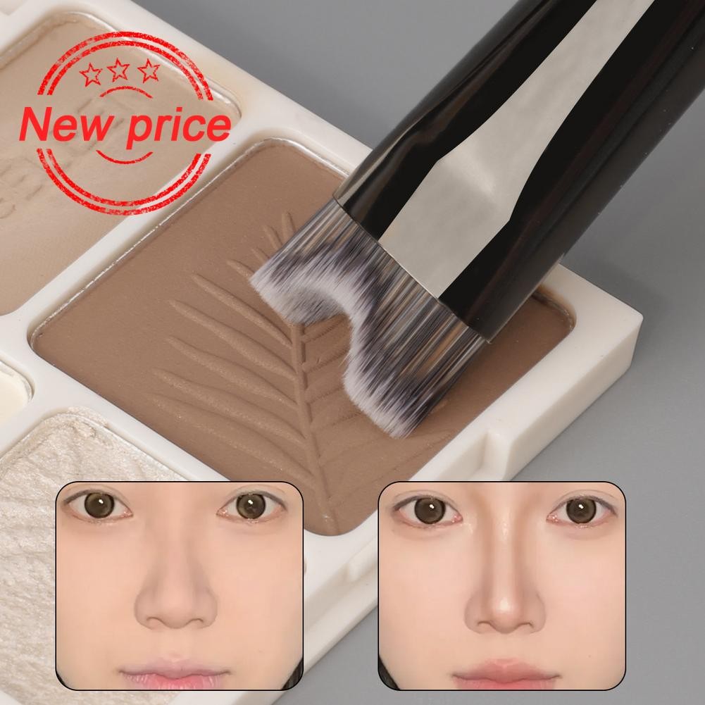 ใหม่ Double Ended U-shaped Contour Brush Nose Shadow Powder Contour 2-in-1 Brush Brush Brush Highlig