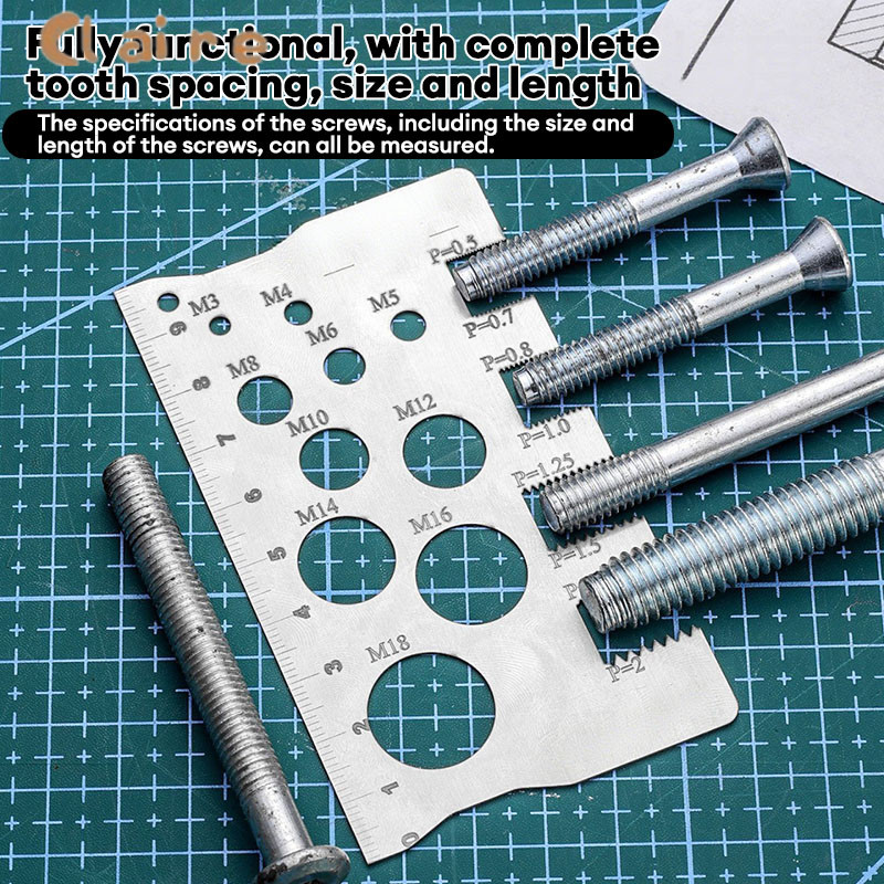 COD ระยะพิทช์สกรูสี่เหลี่ยม 410 คาลิปเปอร์ไม้บรรทัดวัดสแตนเลส Claire