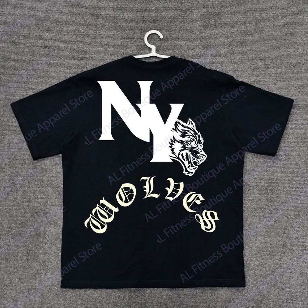 < Darcsport สไตล์ใหม่ > Wolf Head Street Wear Loose Niche Street Wear Round Neck Print Trend Heavy L