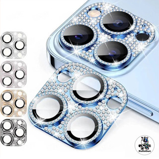 ฟิล์มกระจกนิรภัยกันรอยเลนส์กล้อง ประดับเพชรเทียม สําหรับ iPh…