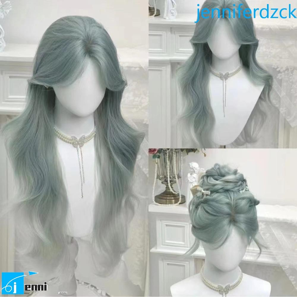 วิกผมสี Ombre Blue Mint แบบมีบังส์ สำหรับคอสเพลย์ Halloween และ Carnaval