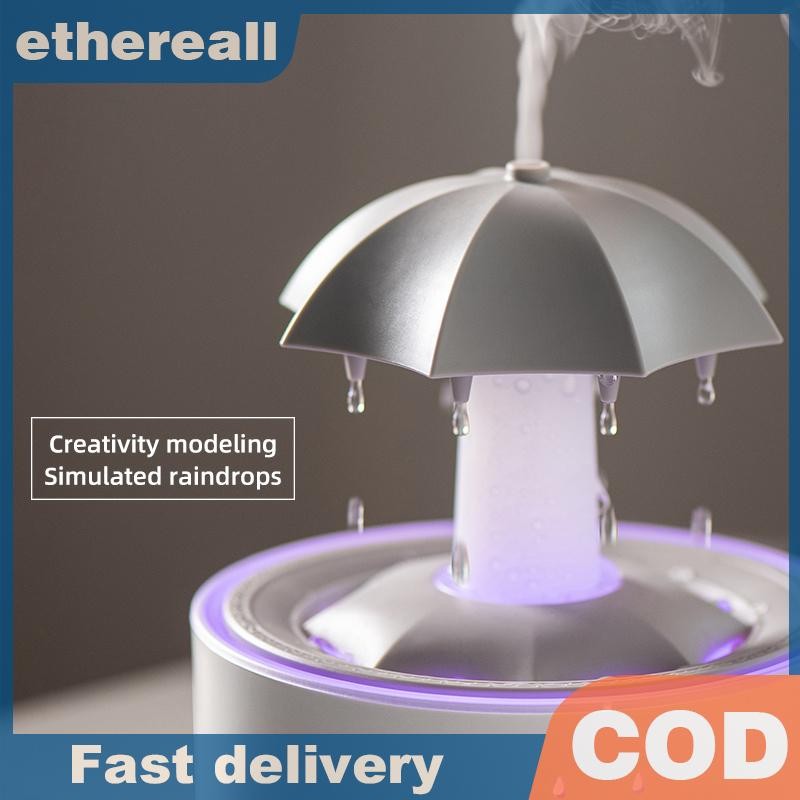 ETH ETH Creative ร่ม Water Drop Air Humidifier พร้อมไฟที่มีสีสัน Raindrop Aroma Diffuser ความชื้นอโรมา TH