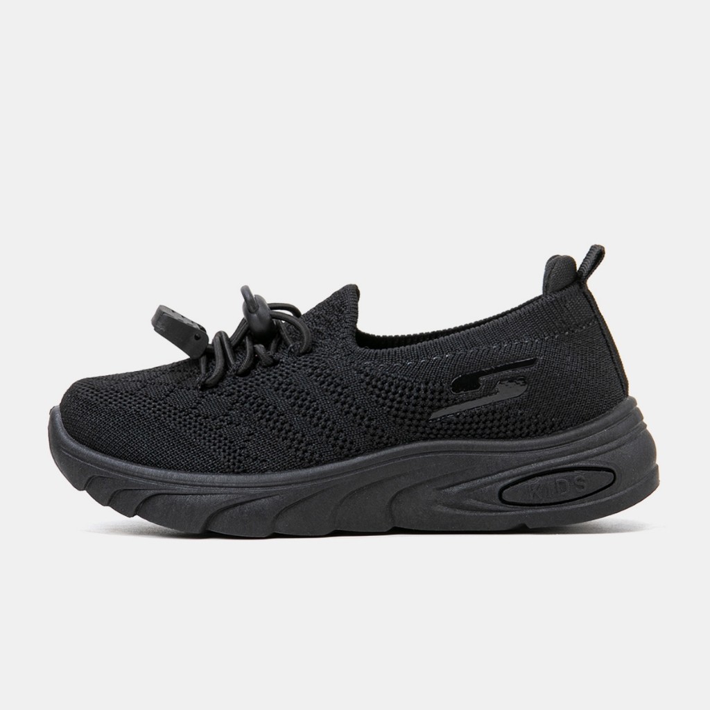 COLLEIN สีดํารองเท้าเด็กรองเท้าผ้าใบถัก Dead Laces และสีดําและสีขาว - TB356-K&T