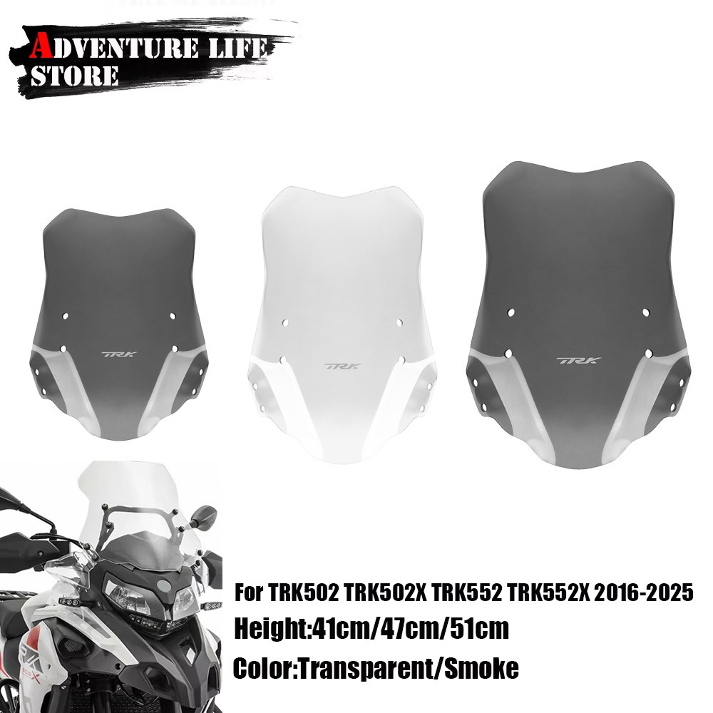 Gกระจกรถจักรยานยนต์ Double Bubble Windshield หน้าจอ Deflectors ลมสําหรับ Benelli TRK502 TRK502X TRK 