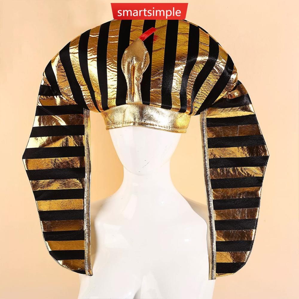 SMARTSIMPLE ฮาโลวีน Golden ฟาโรห์หมวกงูหมวกเครื่องแต่งกาย Props หน้ากากคอสเพลย์ Prop U8W9