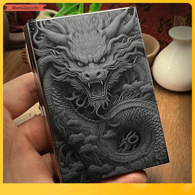 สินค้าใหม่ China Dragon Sliding Cigarette Box Classic Men's Creative Automatic Cigarette Box 20 Pack