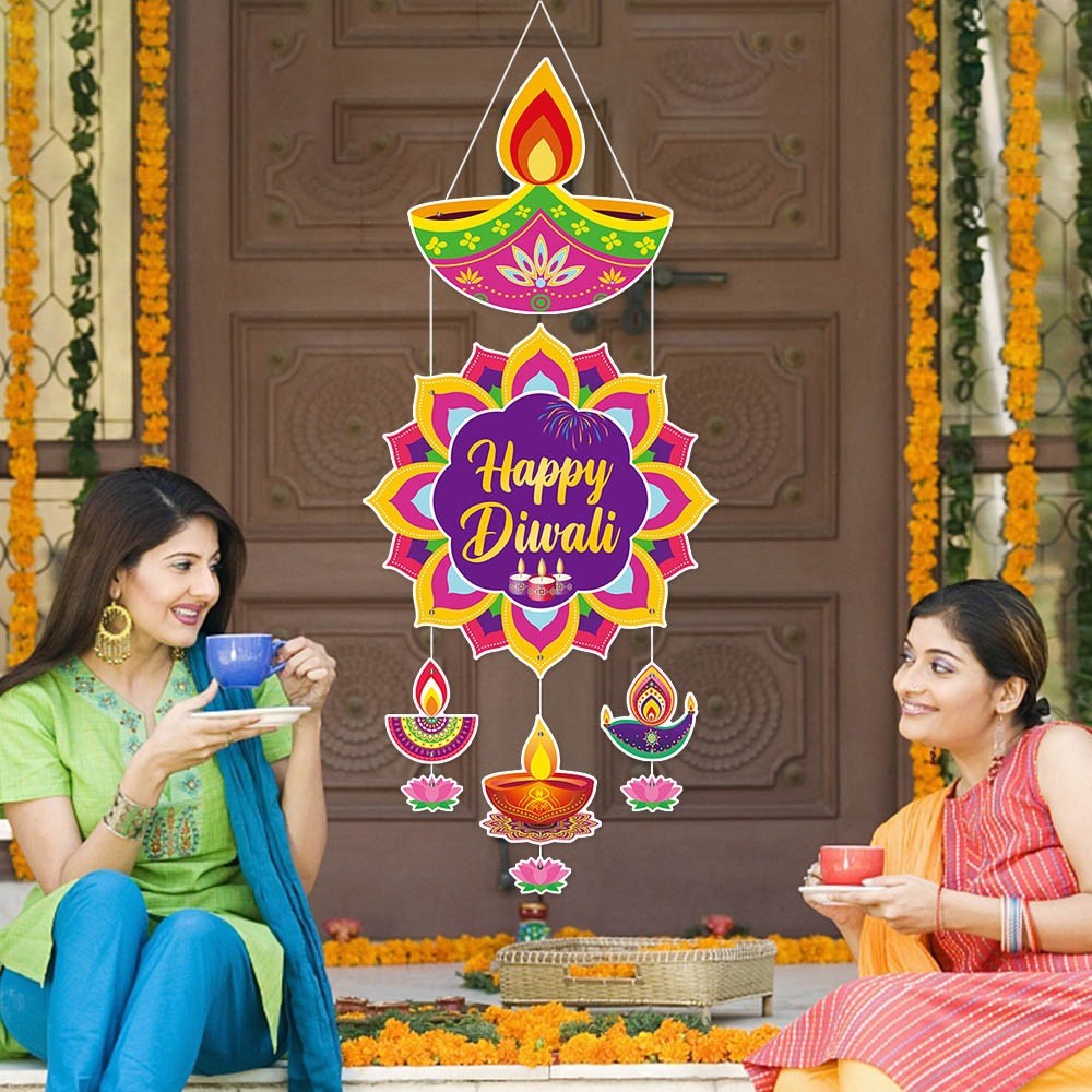 [คลังสินค้าพร้อม] New Happy Diwali Festival Decor Deepavali เครื่องประดับแขวนประตูรายการตกแต่ง
