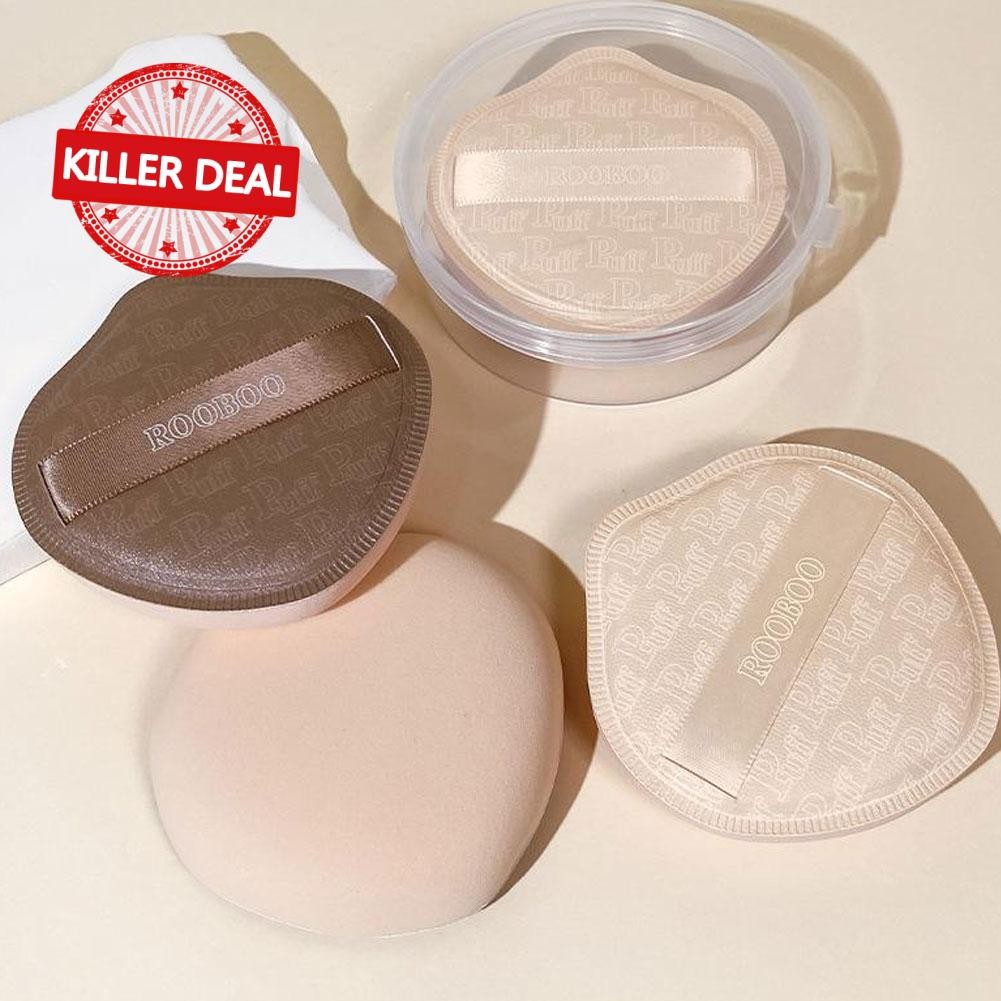 Rooboo Cotton Candy Big Puff เปียกและแห้ง Dual Use Water Air Drop Cushion Puff Sponge Z7h2