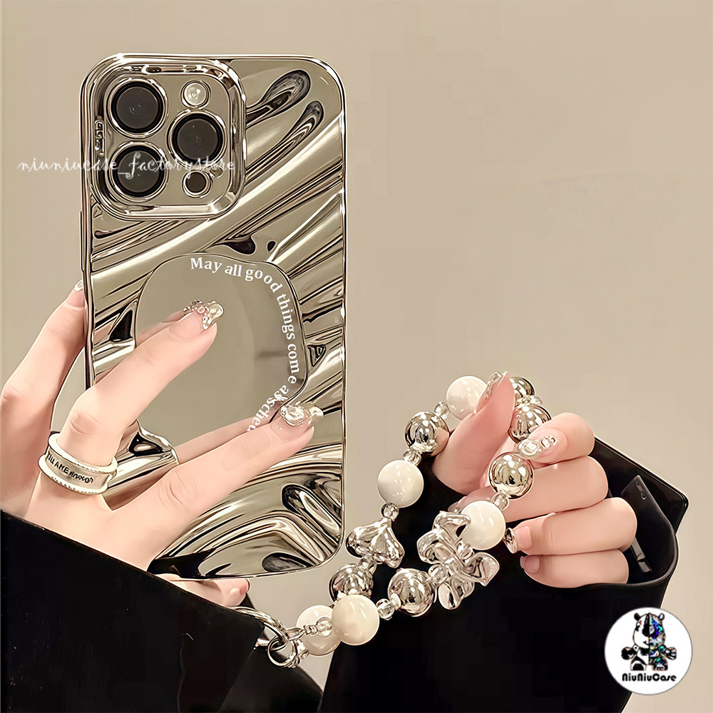 Forเคสไอโฟน13 For iPhone 16 11 15 Pro Max 7 8 Plus 12 13 13 Pro Max XR XS Max เคสโทรศัพท์มือถือ Wave Mirror ป้องกันการตก