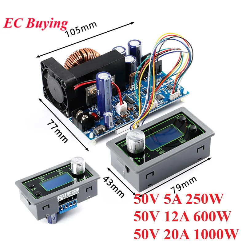 WZ5020L WZ5005L DC 50V5A 250W 50V12A 600W 50V20A 1000W แหล่งจ่ายไฟปรับ CNC Step-down แรงดันไฟฟ้าจอแส