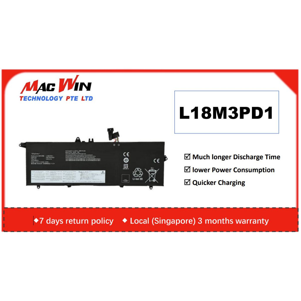 ใหม่ 11.58V 57Wh 4922mAh L18L3PD1 แบตเตอรี่ใช้งานร่วมกับ Lenovo ThinkPad T490s T495s L18M3PD1 L18C3P