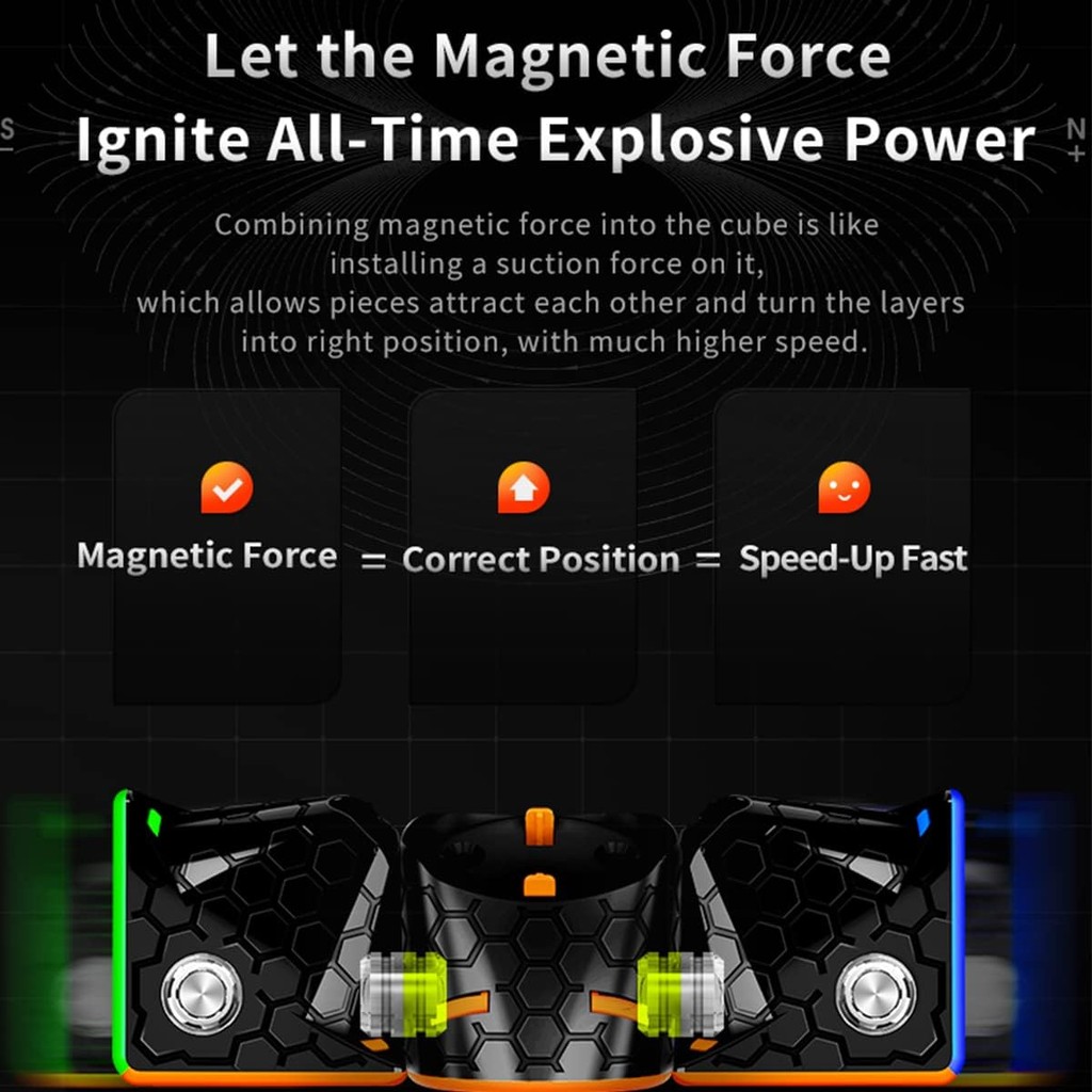 GAN 356 M 3x3 Magic Speed Cube Stickerless 3x3x3 Magnetic Cube Gans 356M (Lite ver 2020,ไม่มีพิเศษ G