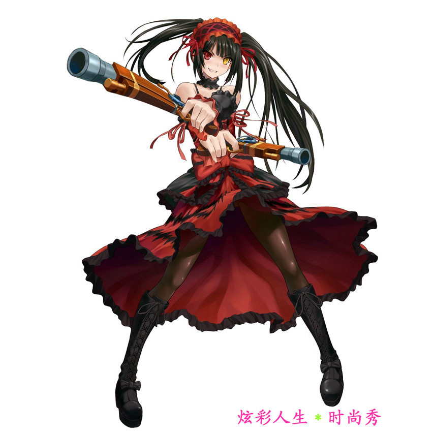 ◆Dating Battle DATE A LIVE Tokisaki Crazy สามส้นหนารองเท้า Martin รองเท้าคอสเพลย์รองเท้าบูทสูง