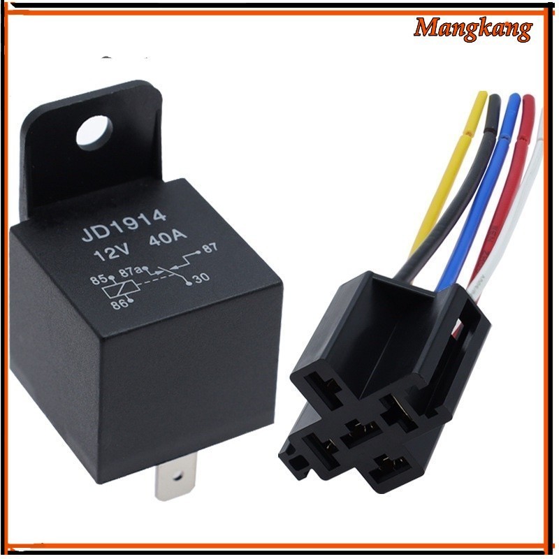 ของใหม่! รีเลย์ รถยนต์  5ขา 12VDC.  24VDC.1NO 1NC.  NO=40A.  NC=30A 40a รีเลย์ต่อชิ้น