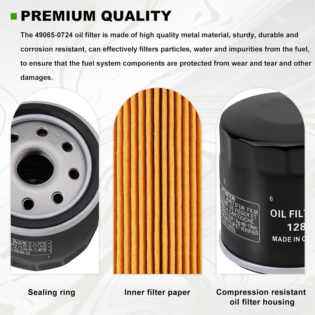 49065-0724 กรองน้ํามันเปลี่ยน 49065-7010 กรองน้ํามัน elment, สําหรับ kawasaki FX850V FX801V FJ180V F