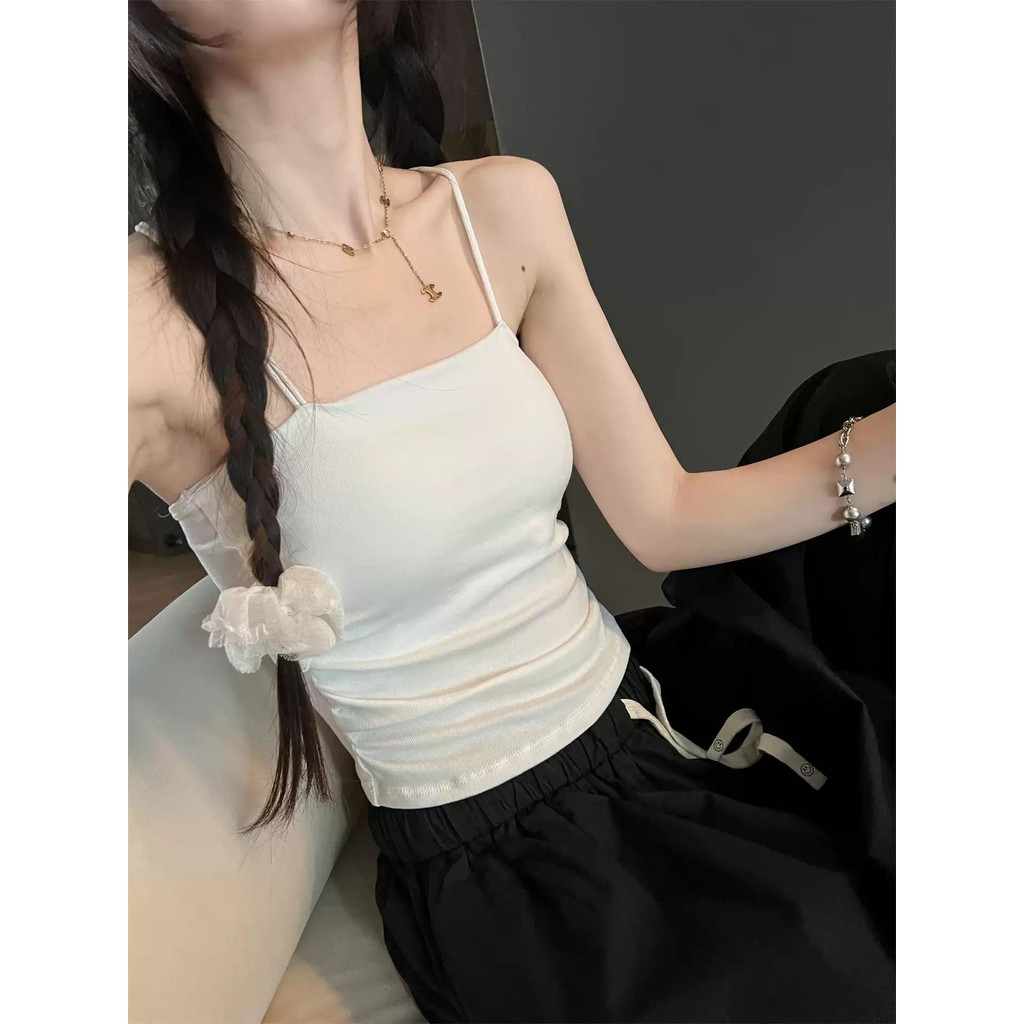 1191 Camisole สำหรับผู้หญิง เสื้อทรงคอร์เซ็ท สีพื้น รูปที่ 4