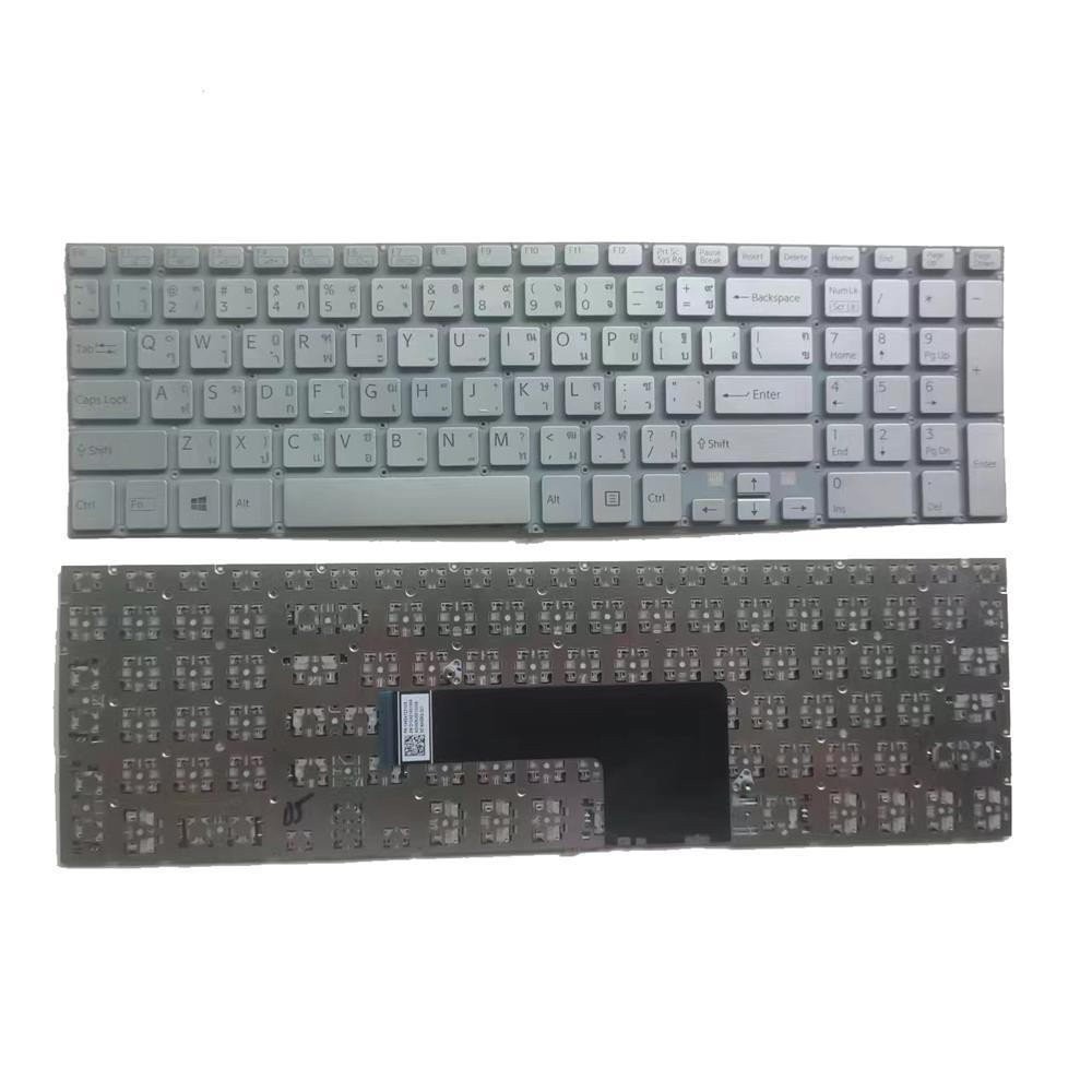 เหมาะสําหรับ Sony Vaio Fit 15A SVF15N SVF15N1C5E SVF15N1S2ES TI Thai Silver Keyboard ยี่ห้อใหม่