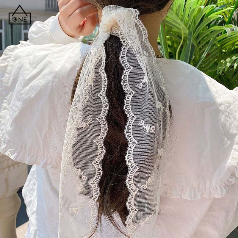 COD❤️เครื่องประดับผมผ้าพันคอผ้าไหมลูกไม้มัลติฟังก์ชั่นสไตล์เกาหลีหวานเครื่องประดับแฟชั่น-a.one - รูปที่ 2