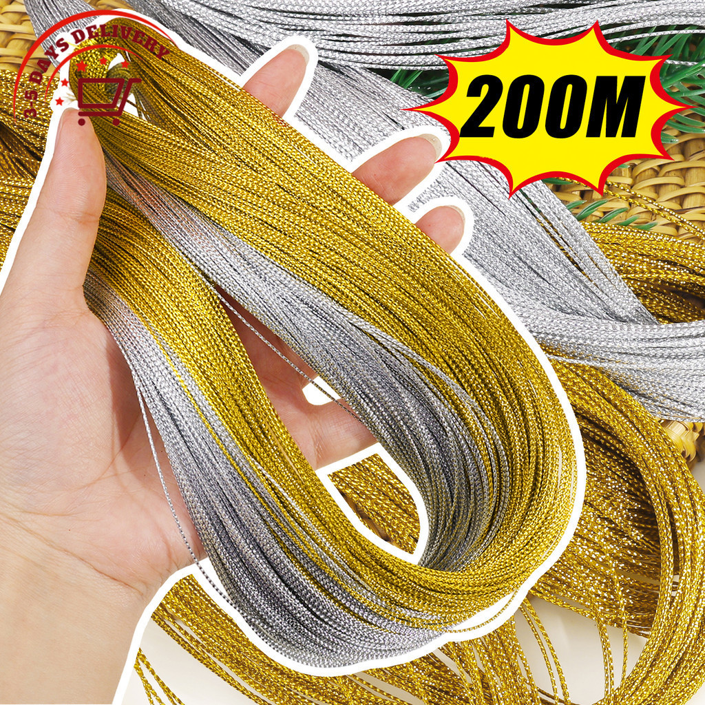 [จัดส่ง 3-5 วัน]สายไฟสีทอง/สีเงิน 100 ม. สําหรับตกแต่งคริสต์มาส, เครื่องประดับทําแท็กของขวัญ - DIY Craft String , ทําอุปกรณ์ค้นหา ( 1/2 ชิ้น)