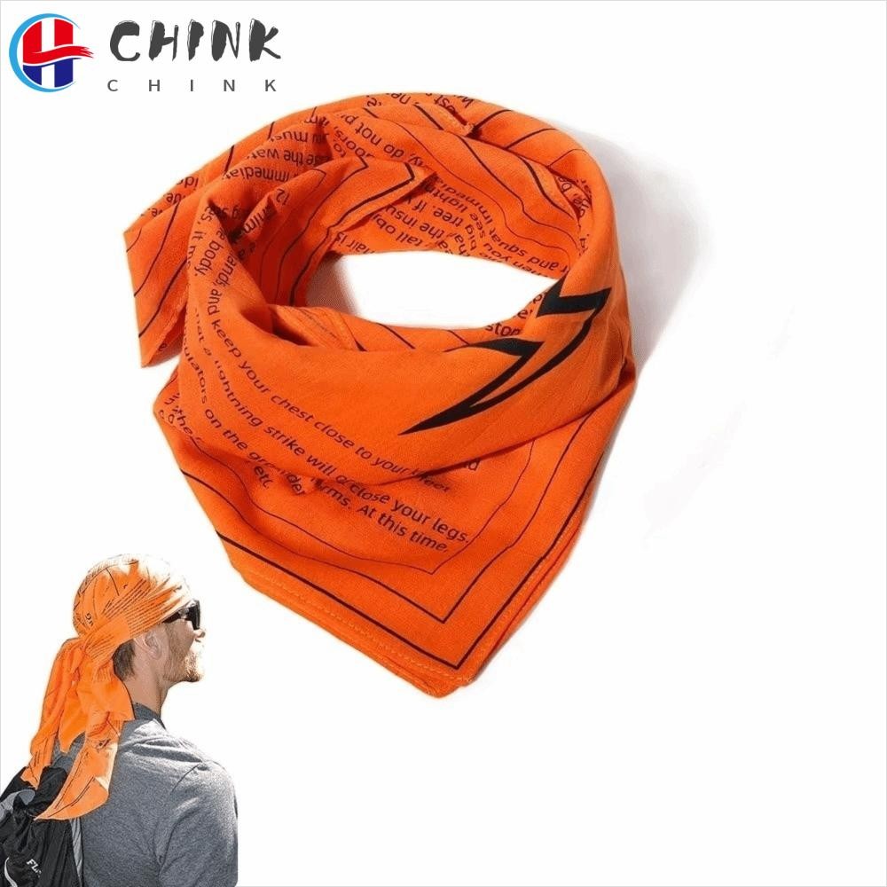 ผ้าพันคอ CHINK ผ้าฝ้ายระบายอากาศ Camping Bandana, อเนกประสงค์คอป้องกัน High Vis สีส้ม EDC เครื่องมือ