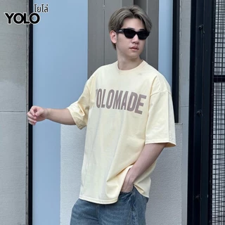 YOLO เสื้อเชิ้ต OVERZISE เสื้อยืดผู้ชาย เสื้อยืดสีพื้น แขนสั้น ใส่ สบาย ไม่ร้อน Y2562