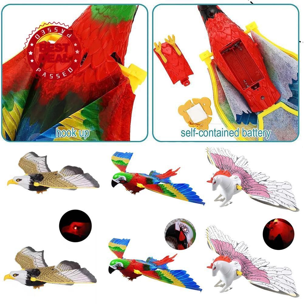 Luminous Bird Repellent แขวน Eagle พร้อมเพลง Flying Bird Scarer Flying Bird ของเล่น F7d4