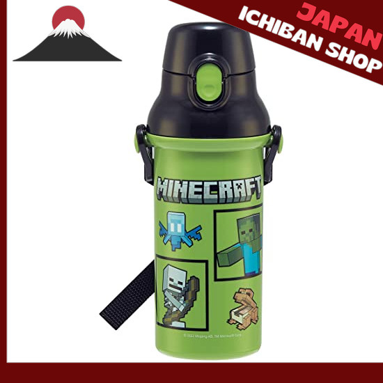 【จากประเทศญี่ปุ่น】 Skater Water Bottle Minecraft Minecraft 480ml Children's Antibacterial Plastic Ma