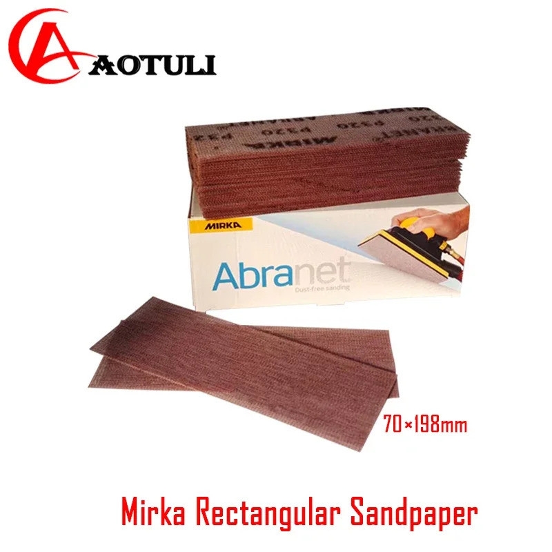 Mirka 70×198mm Rectangular Mesh Sandpaper - Flocking Car Sheet Metal Putty Grinding Mesh Sand 80-400