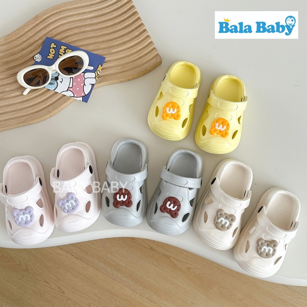 รองเท้าหัดเดิน รองเท้าลำลอง ติดลายหมี วัสดุEVA น้ำหนักเทาใส่ได้ทั้งชายและหญิง DDX61