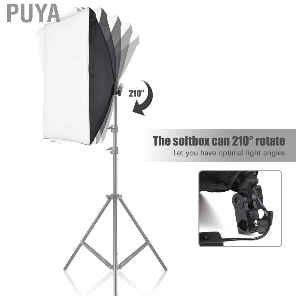 Puya Puya-th Zjchao Softbox Lighting Kit 20 x 28in Photography E27 Light 210â°หมุนกล่องนุ่มพร้อมถุงเ