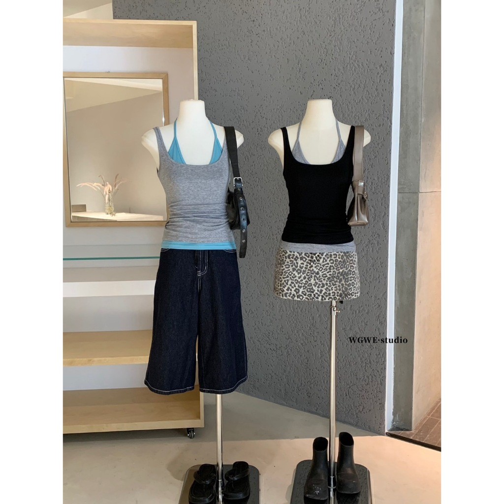 W6579 เสื้อกล้าม + เสื้อคล้อมคอ มาพร้อมกันทั้งสองชิ้น เข้าคู่สีกันอย่างลงตัวค่ะ แฟชั่นเกาหลี TAG WG.WE ราคา ถูกที่สุด ดีลบีเคเค แกลเลอรีภาพที่ 8