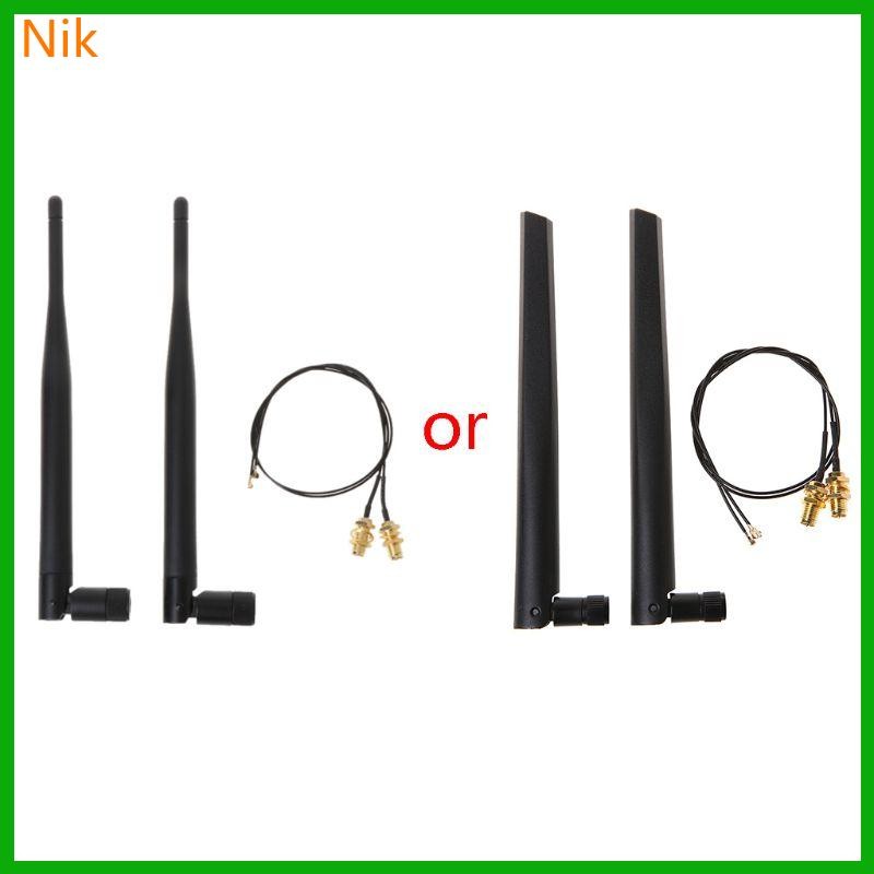 บ.ลค.ศ. 2 x 6dBi WiFi RP-SMA Antenna 2 4GHz 5GHz Dual to RP-SMA Female he