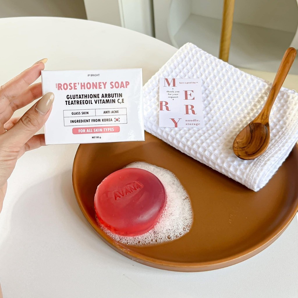 สบู่เอวาน่า โรสฮันนี่ AVANA ROSE HONEY SOAP สบู่ล้างหน้า ล้างเครื่องสำอาง สบู่ลดสิว สบู่ทำความสะอาดใบหน้า -- 80 g. --✿ รูปที่ 6