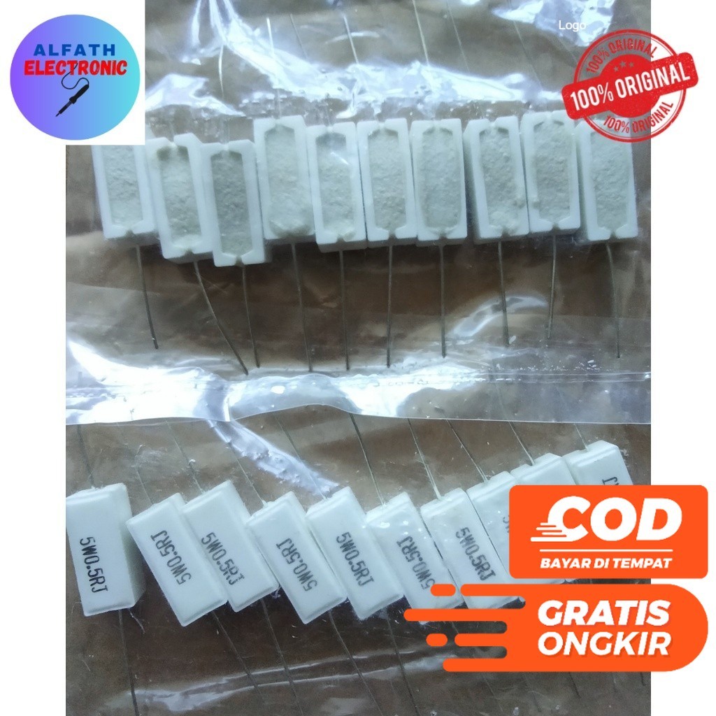 10 ชิ้น 0.5OHM 5WATT R LIME RESISTOR 0.5OHM 5W RESISTOR 0.5 OHM 5 วัตต์คุณภาพที่ดีดั้งเดิม