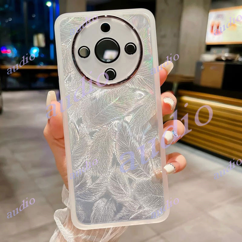Honor X9d 5G เลเซอร์ Feather Glitter เคสโทรศัพท์สําหรับ HONOR X9d X9D HonorX9d 5G พร้อมเลนส์กล้องเต็
