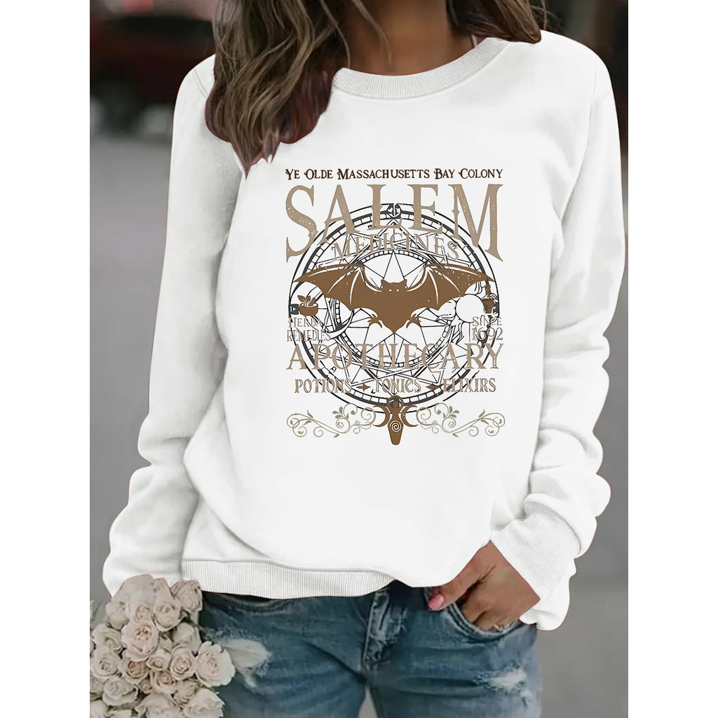 เสื้อสวมหัวฮาโลวีนเสื้อ2025ยุโรปอเมริกันเสื้อกันหนาวสบายๆรอบคอข้ามพรมแดนขายส่งฤดูใบไม้ร่วงฤดูหนาวใหม