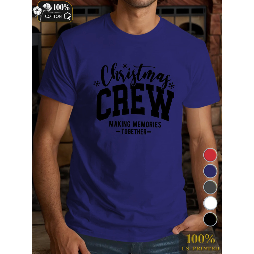 เสื้อยืดคอตตอนบริสุทธิ์ รุ่นใหม่สำหรับคริสต์มาส 180gsm ทรงสบายสำหรับผู้ชาย รหัส 3EEC