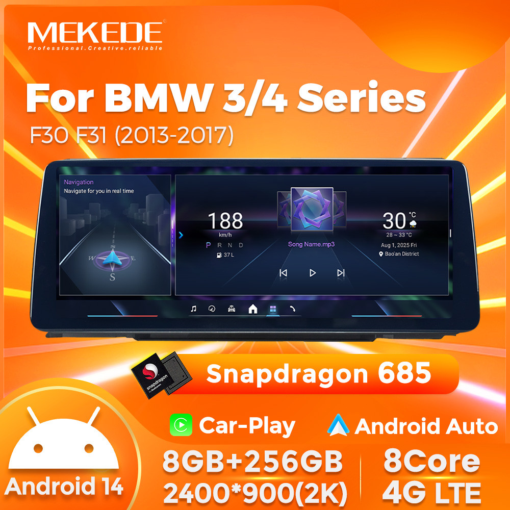 MEKEDE DUDUAUTO เหมาะสําหรับ BMW 3 Series F30 F31 2013-2017 ดัดแปลง Android Carplay หน้าจอนําทางภาพย